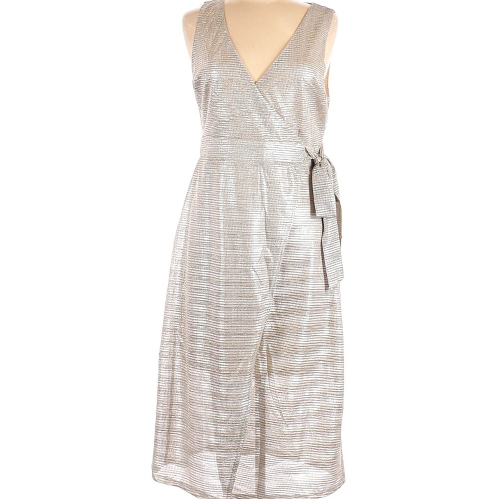 Metallic Wrap Cocktail Dress M